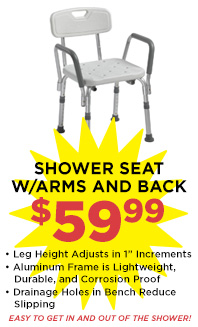 Shower Chair with Arms and Back - $59.99